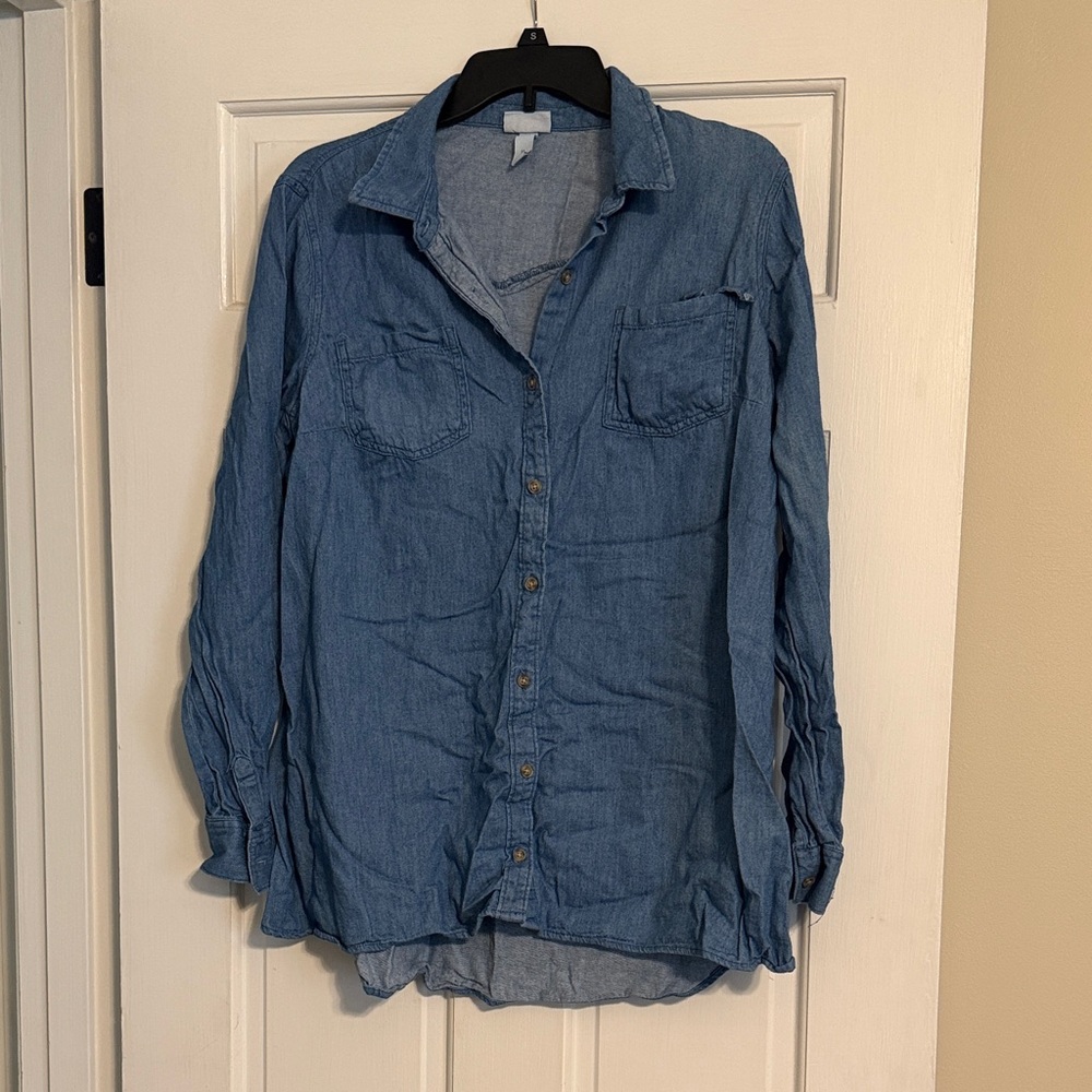 Isabel Maternity by Ingrid & Isabel Light Blue Denim Shirt